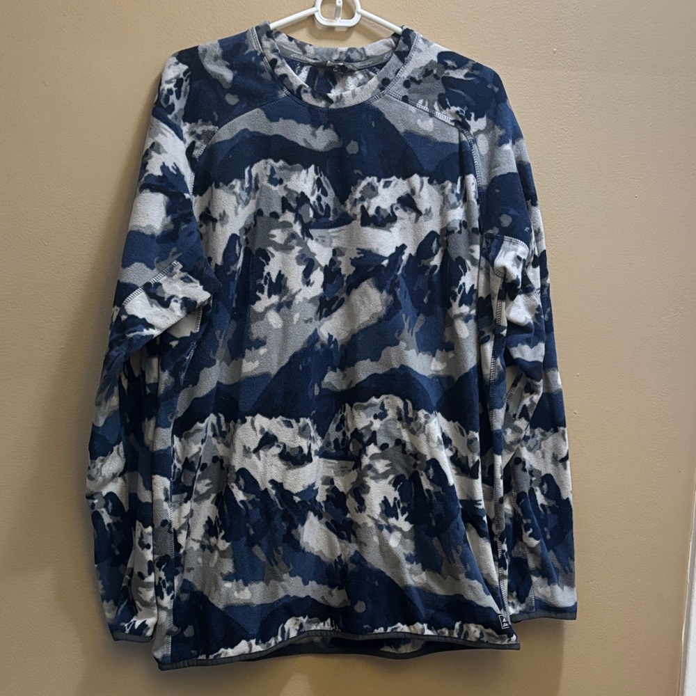 Eddie Bauer Blue and Gray Camouflage Men's Shirt